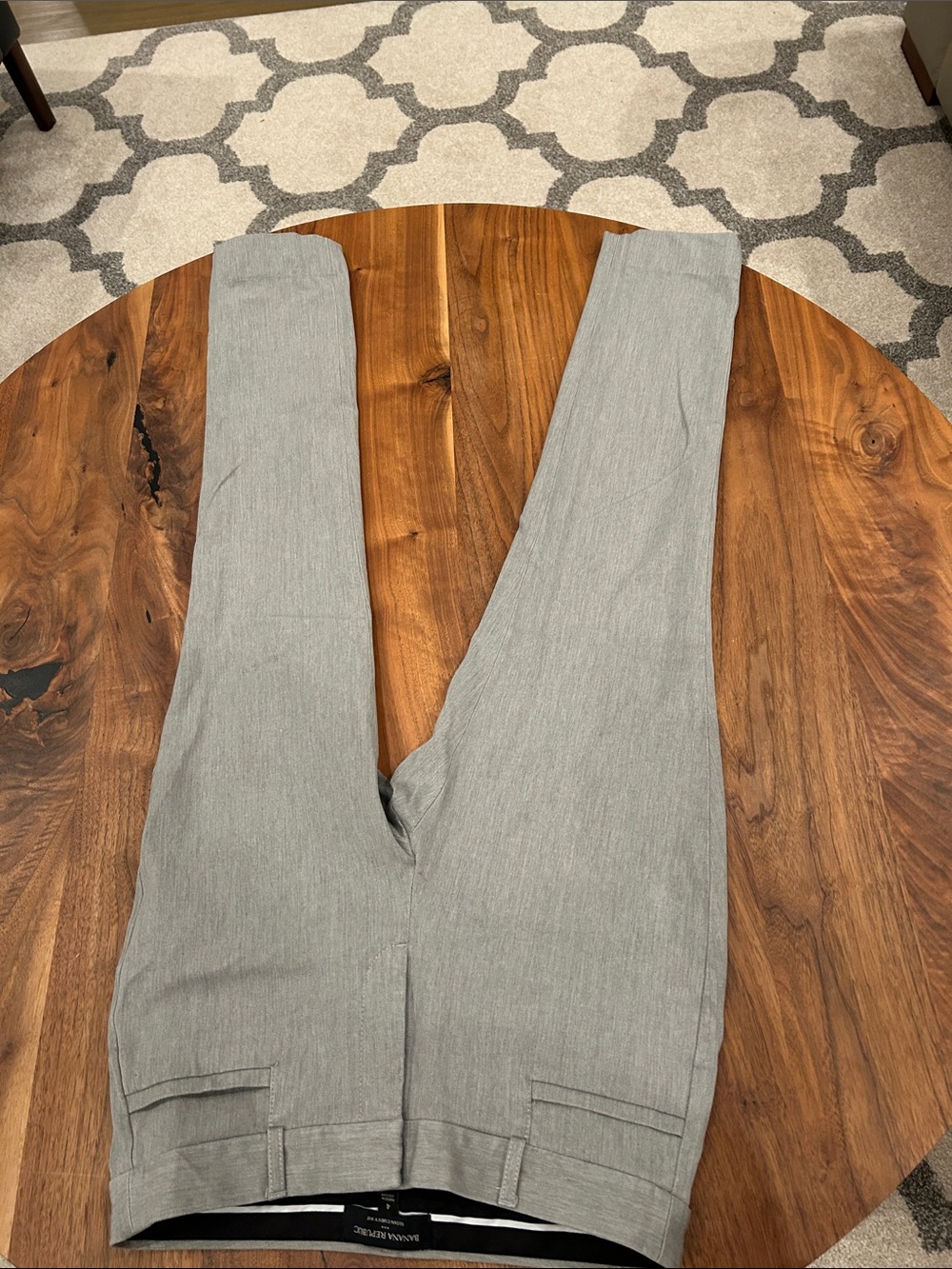 Banana Republic Light Gray Tailored Straight-Leg Trousers